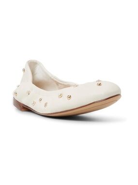 TED BAKER LONDON Genuine Leather Lottie Pearl Studded Flats 8.5 US NWT